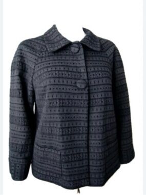 Josephine Chaus Black Textured Button-Front Jacket